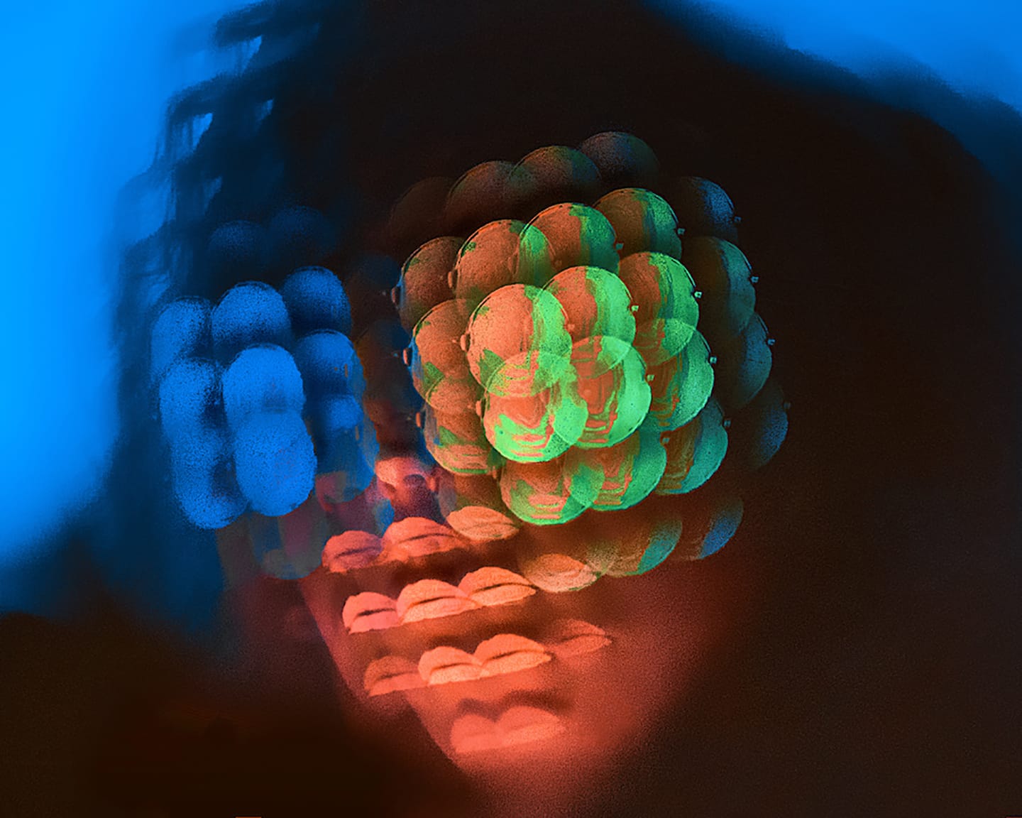 fractals neon portrait flare